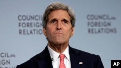 U.S. Secretary of State John Kerry speaks about the Iran nuclear deal at the Council on Foreign Relations, in New York, July 24, 2015. 