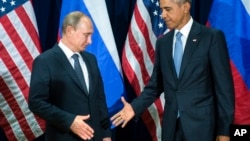 Le président américain Barack Obama et son homologue russe Vladimir Poutine, à New York, le 28 septembre 2015.