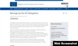 Tuyên bố của Liên minh châu Âu về bản án phúc thẩm của các thành viên nhóm Hiến pháp, 12/1/2021. Photo eeas.europa.eu