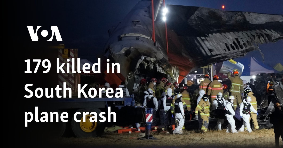 179 killed in South Korea plane crash