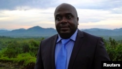 M23 leader Bertrand Bisimwa in the rebel-held town of Bunagana, North Kivu, April 26, 2013.