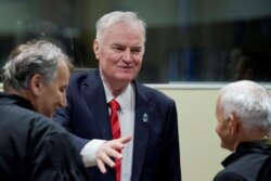 Ex-Bosnian Serb wartime general Ratko Mladic appears in court at the International Criminal Tribunal for the former Yugoslavia (ICTY) in the Hague, Netherlands, Nov. 22, 2017.