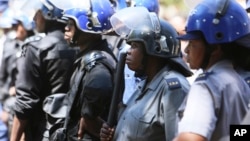 Riot Police At Doctor Peter Magombeyi Protest