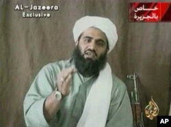 FILE - This undated image made from video provided by by Al-Jazeera shows Sulaiman Abu Ghaith, Osama bin Laden's son-in-law and spokesman.