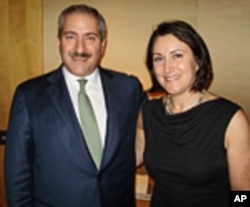 Nasser Judeh, Jordanian Foreign Minister with VOA's Carol Castiel