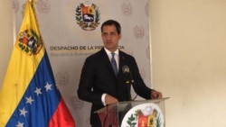 Juan Guaidó at a press conference. Caracas, Venezuela. March 23, 2020. Photo: Álvaro Algarra - VOA