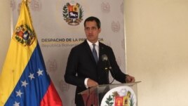 Juan Guaidó at a press conference. Caracas, Venezuela. March 23, 2020. Photo: Álvaro Algarra - VOA