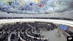 聯合國人權理事會2月28日在日內瓦辯論敘利亞人權與人道局勢的會場