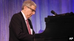 Composer Marvin Hamlisch performs at the Cedars-Sinai Board of Governors Gala at The Beverly Hilton Hotel in Beverly Hills, California, November 8, 2011.