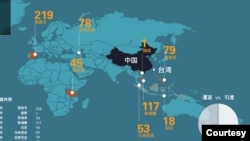 中国猎捕海外台湾人地区统计图表（图表提供：保护卫士） 