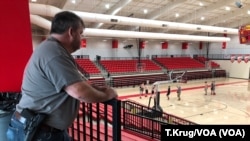 Coach Dale Cresswell is one of a handful of teachers across the state of Arkansas who have begun arming themselves, in Heber Springs, Ark., Dec. 11, 2018 (T.Krug/VOA News)