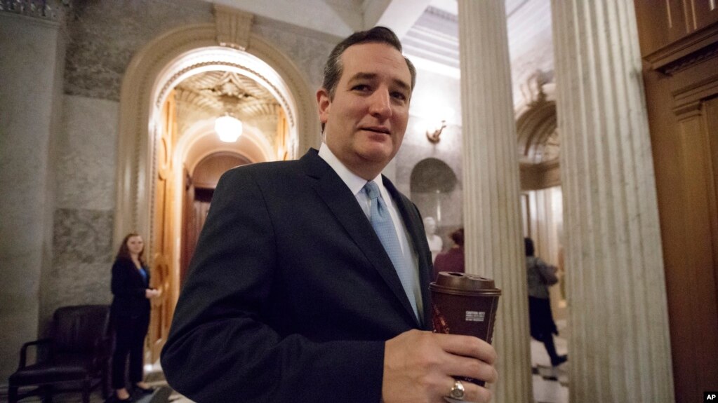 រូបឯកសារ៖ លោក ​Ted Cruz​ សមាជិ​ព្រឹទ្ធសភា​សហរដ្ឋ​អាមេរិក កំពុ​ចាក​ចេញ​ពី​អាគារ​ព្រឹទ្ធសភា ក្នុង​រដ្ឋ​ធានី​វ៉ាស៊ីនតោន។