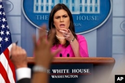 Sarah Huckabee Sanders, vocera de la Casa Blanca.