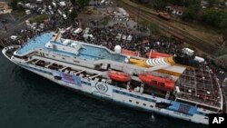 In this image taken from the Free Gaza Movement website on May 28, 2010, one of the Turkish ships taking part in the 'Freedom Flotilla' is seen docked prior to heading for the shores off the Gaza Strip in this recent but undated photo.