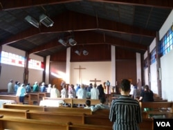 St. Therese Church in St. Etienne du Rouvray, one of the late Father Hamel's parishes. Like many parishes in France, its population is aging and shrinking. The parish donated some of its land so St. Etienne's growing Muslim community could build a mosque.