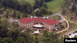 FILE - An aerial view shows Turkish-born Muslim cleric Fethullah Gulen's worship and retreat Center in rural Saylorsburg, Pennsylvania, July 9, 2013.