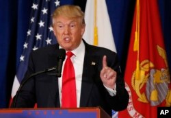 Republican presidential candidate Donald Trump gestures during a speech in Virginia Beach, Virginia, July 11, 2016.