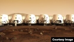 This image from the Mars One website shows what a colony on Mars might look like.