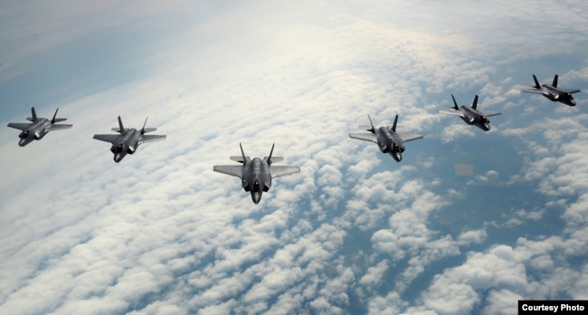 美國空軍2017年5月2日實施F-35戰機集體訓練（美國空軍照片)