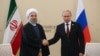 دیدار حسن روحانی رئیس جمهوری ایران (چپ) و ولادیمیر پوتین رئیس جمهوری روسیه در آستراخان - ۷ مهر ۱۳۹۳