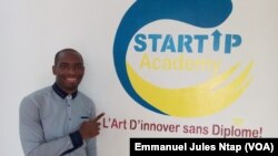 Claudel Noubissié, président de startup academy à Yaoundé, Cameroun, le 23 août 2017. (VOA/Emmanuel Jules Ntap)