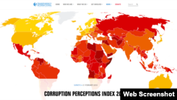 Corruption Perceptions Index 2017 issued by Transparent International on February 22, 2018. (Web screenshot)