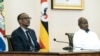 Paul Kagame et Yoweri Museveni à Entebbbe en Ouganda le 25 mars 2018. 