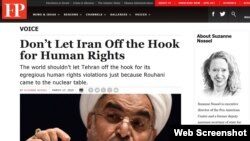 Foreign Policy article: Don’t Let Iran Off the Hook for Human Rights