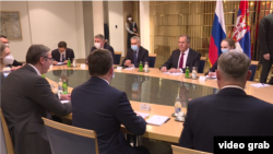 Sastanak predsednika Srbije Aleksandra Vučića sa ministrom inostranih poslova Rusije Sergejom Lavrovom, u Beogradu, 15. decembra 2020. (Foto: Video greb)