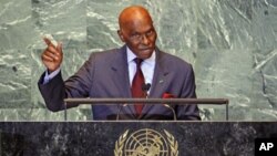 Senegal's President Abdoulaye Wade addresses the 66th United Nations General Assembly at the U.N. headquarters, in New York, September 21, 2011.