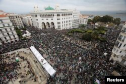 Masses return to the streets to press demands for democratic change in Algiers, Algeria, April 19, 2019.