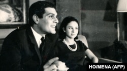 FILE - A handout photo showing Egyptian actress Faten Hamama, right, and her husband, Egyptian born actor Omar Sharif, in Cairo, Egypt. 