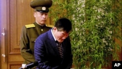 Ông Kim Tong Chol, công dân Mỹ, nhận tội tại Bình Nhưỡng, Bắc Triều Tiên, ngày 25/3/2016.