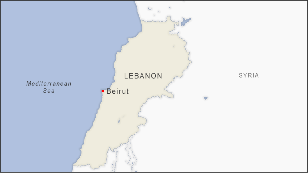 Letak kota Beirut di Lebanon. (Foto: peta)
