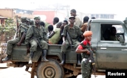 Soldados congoleses em Butembo, província de North Kivu