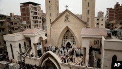 Gereja Santo George di Tanta, kota di Delta Sungai Nil, Mesir, pasca serangan bom bunuh diri, 9 April 2017. (Foto: dok).
