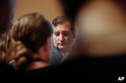 Sen. Ted Cruz, R-Texas, speaks to reporters on Capitol Hill in Washington, July 13, 2017. Senate Majority Leader Mitch McConnell of Ky. rolled out the GOP's revised health care bill, pushing toward a showdown vote next week with opposition within the Republican ranks.
