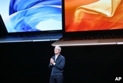 Apple CEO Tim Cook speaks during an event to announce new products, Oct. 30, 2018, in the Brooklyn borough of New York.