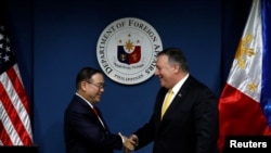 菲律宾外长洛钦 2019年3月会见到访的时任美国国务卿蓬佩奥（路透社）
