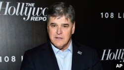 FILE - Fox News Channel talk show host Sean Hannity attends The Hollywood Reporter's annual 35 Most Powerful People in Media event in New York, April 12, 2018.