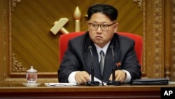 FILE - North Korean leader Kim Jong Un listens during the party congress in Pyongyang, North Korea.