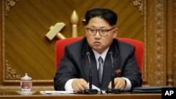 FILE - North Korean leader Kim Jong Un listens during the party congress in Pyongyang, North Korea.