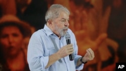 El ex mandatario de Brasil se dirige a los miembros del Partido de los Trabajadores en Sâo Paulo. 