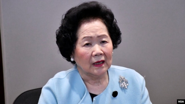 资料照:香港前政务司司长、香港民主运动主要推手之一陈方安生。(美国之音汤惠芸)