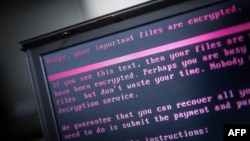 Một thông điệp trên máy tính đã bị tấn công bởi ransomware.
