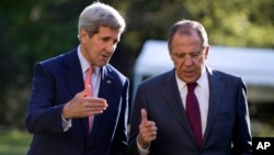 Государственноый секретарь США Джон Керри и министр иностранных дел РФ Сергей Лавров