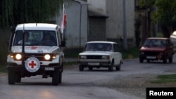 在敘利亞北部的國際紅十字會車隊