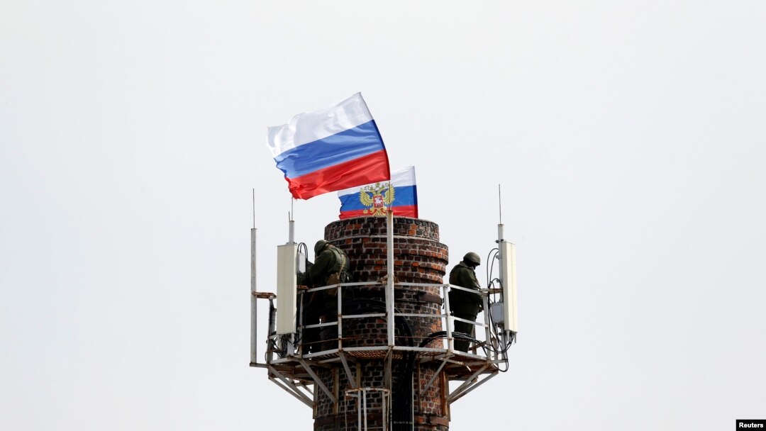 Russian Flag Raised Over Crimea Navy Headquarters