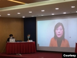 原中共中央黨校教授、旅美學者蔡霞(12月7日)以視訊方式參與位於台北的華人民主書院所舉辦的中共建黨百年批判論壇。