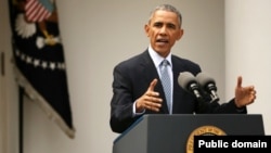 오바마 대통령이 지난 2일 백악관에서 이란 핵합의 성과에 대해 설명하고 있다 